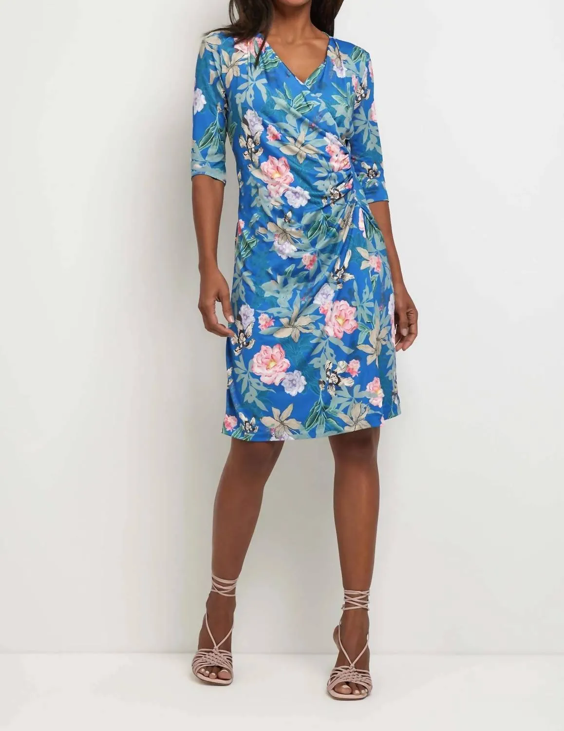 Marine Printed Dress In Persian Floral