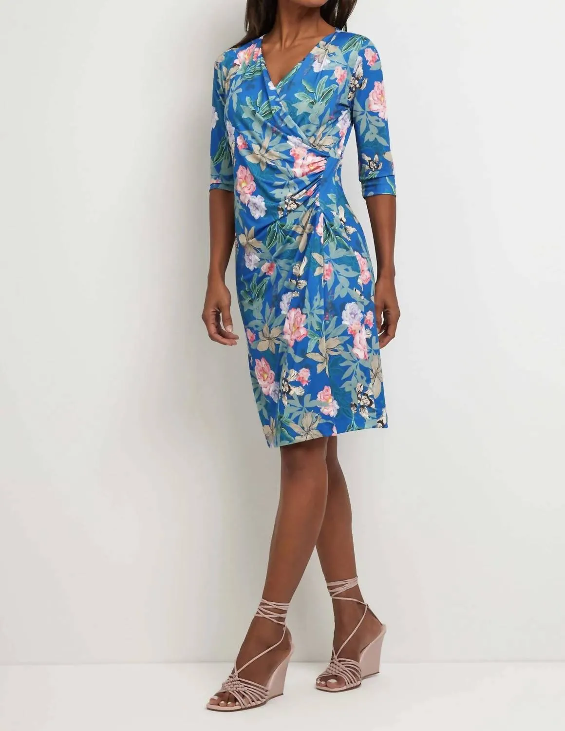 Marine Printed Dress In Persian Floral