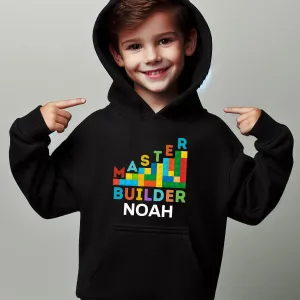 Master Builder Personalised Bricks Hoodie boys fashion clearance