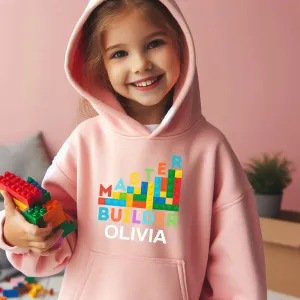 Master Builder Personalised Bricks Hoodie boys fashion clearance