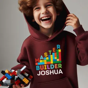 Master Builder Personalised Bricks Hoodie boys fashion clearance