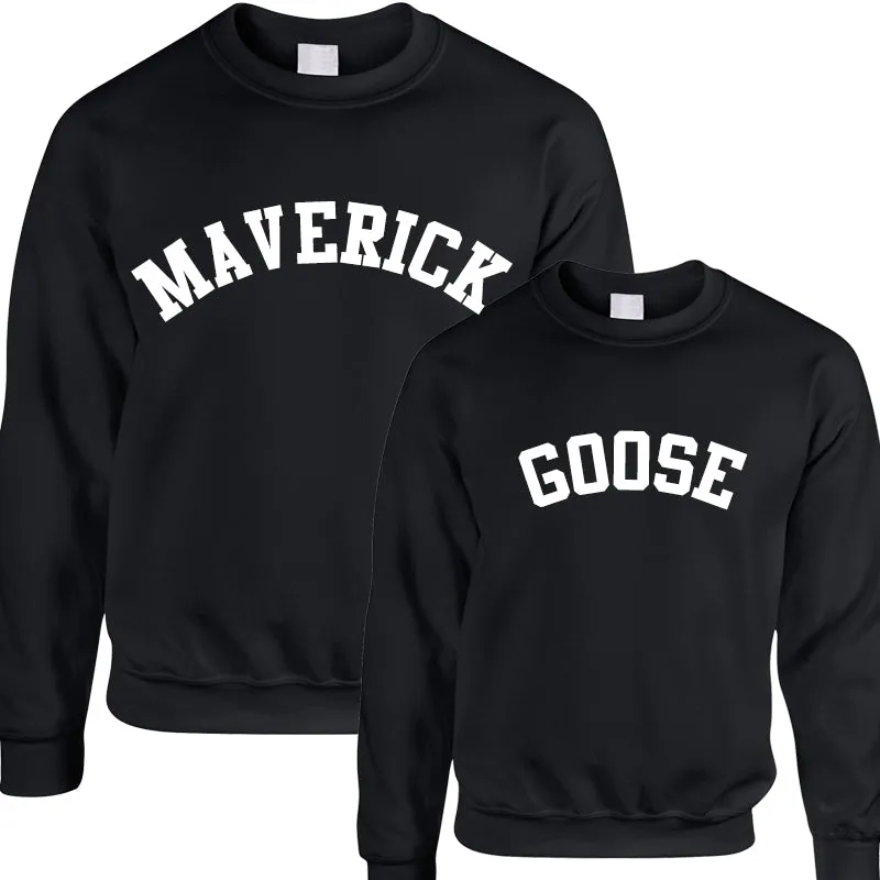 Maverick & Goose Matching Black Sweatshirts daddy outfits clearance