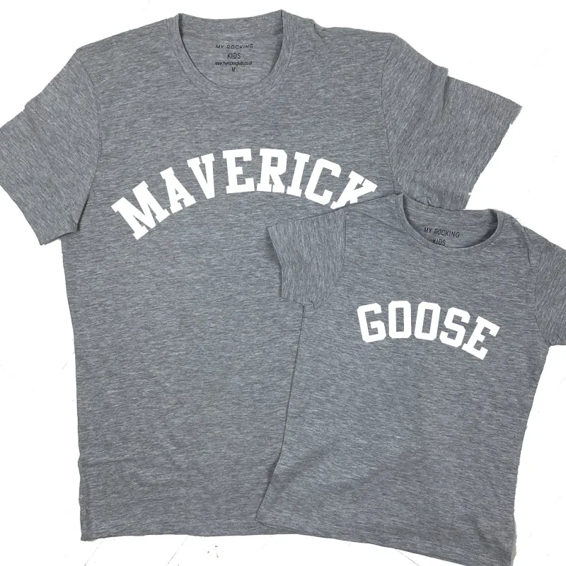Maverick & Goose Matching Grey T-Shirts daddy outfits clearance