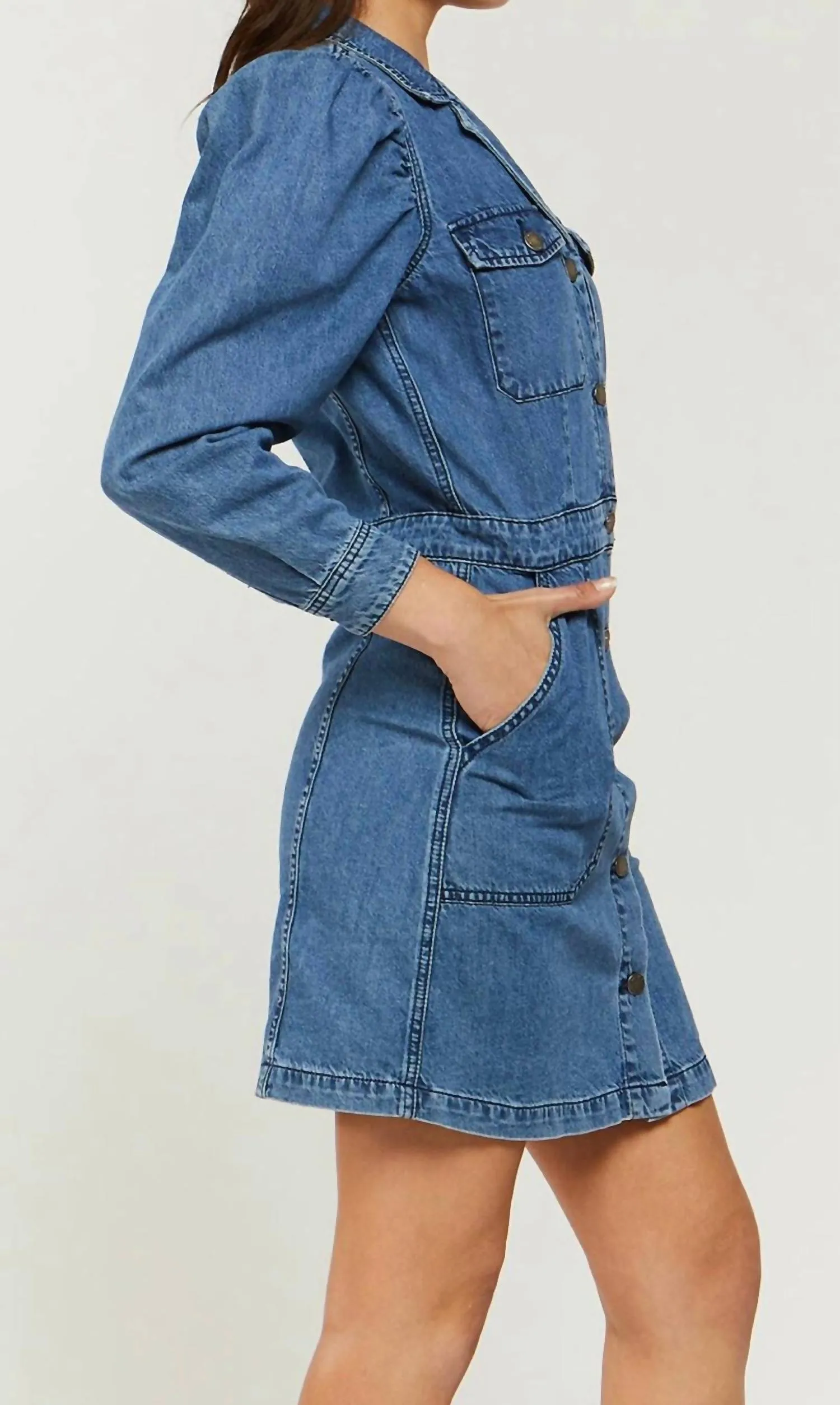 Mckelle Denim Dress In Giana