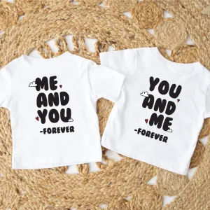 Me And You, You And Me Matching Back Logo T-shirts nursing tops best deals