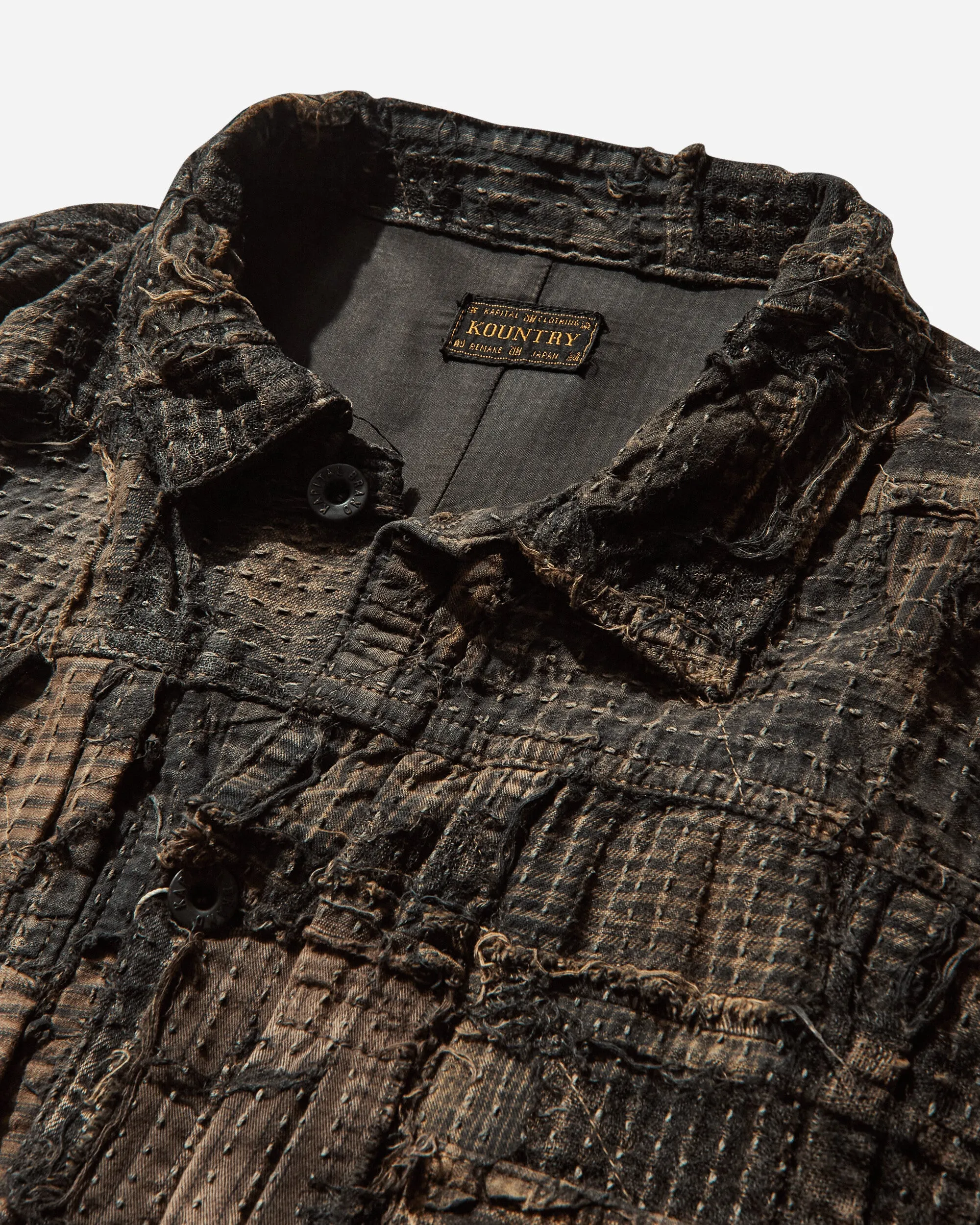 Herren Schwarz-Tee-Core Boro Frühlings 1. Jacke Schwarz