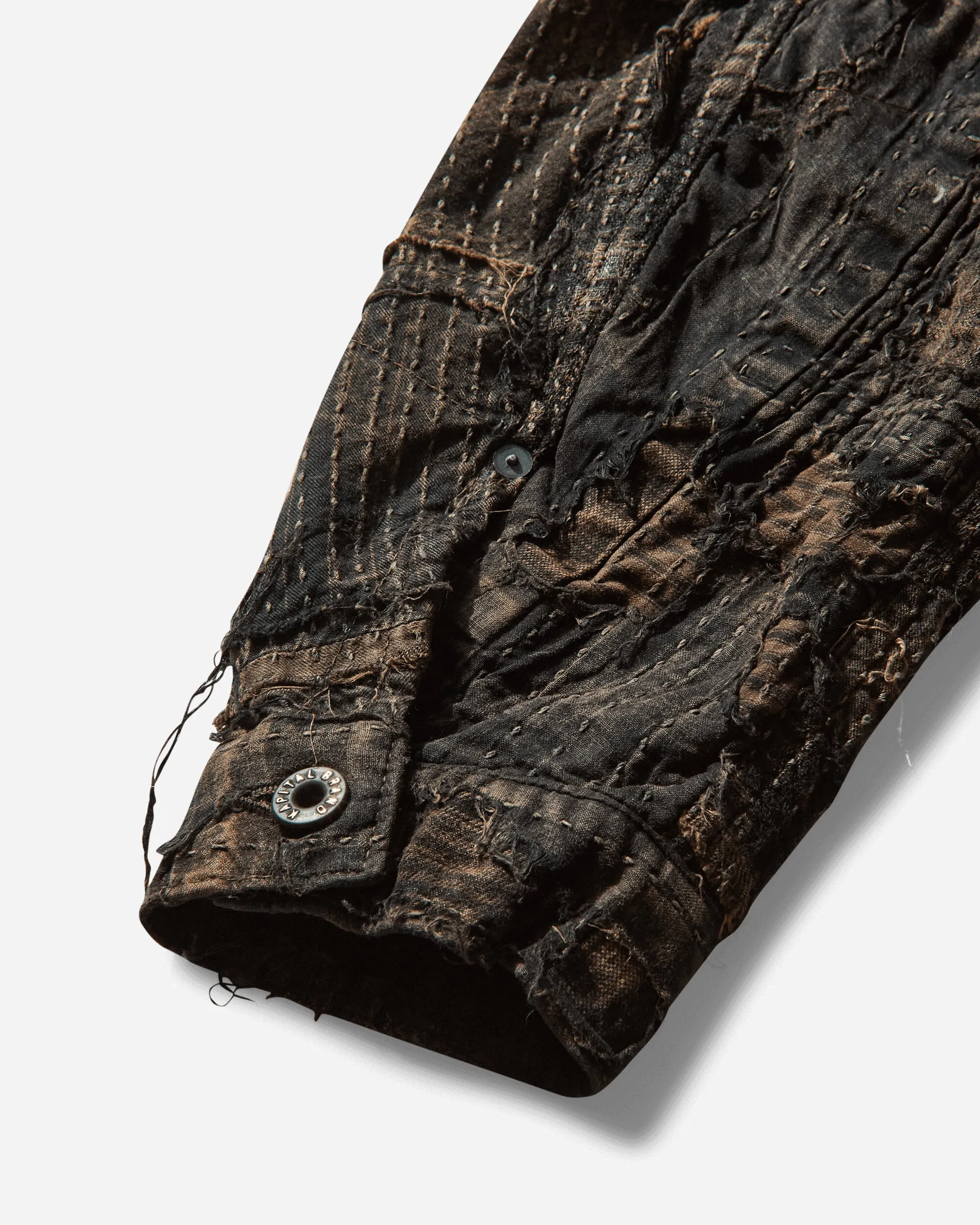 Herren Schwarz-Tee-Core Boro Frühlings 1. Jacke Schwarz