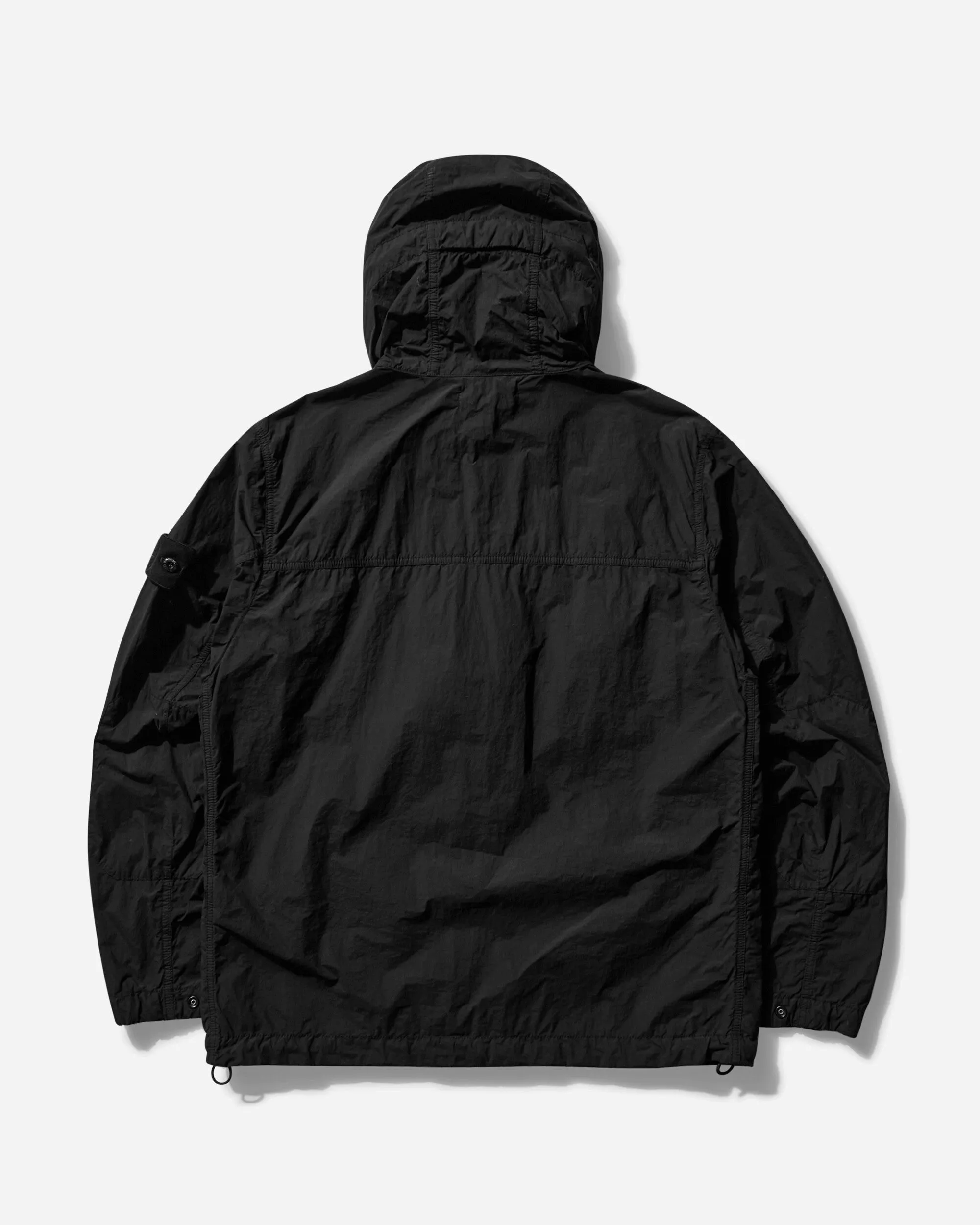 Herren Ghost Piece Nylon Smerigliato Kapuzenjacke Schwarz