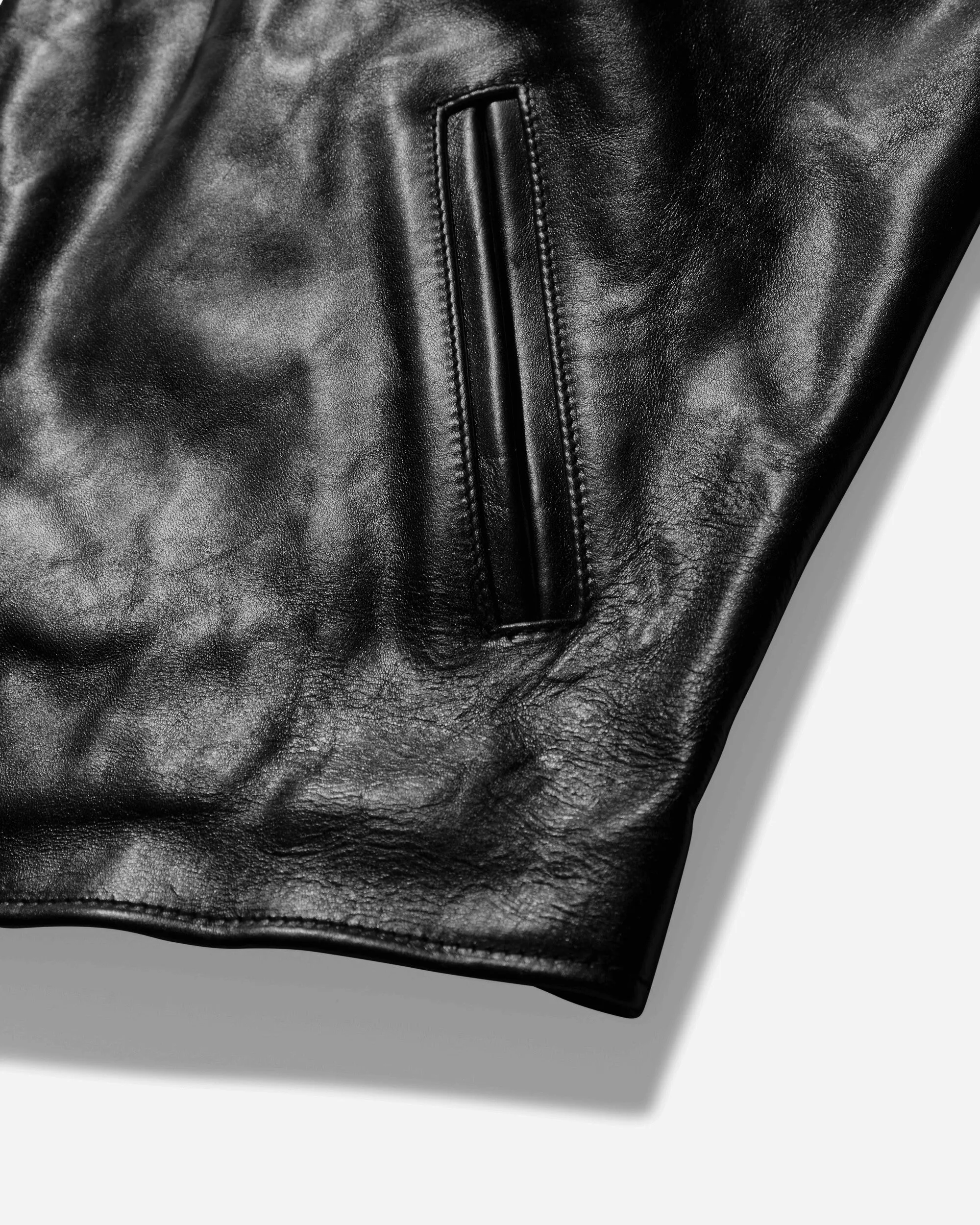 Herren Mini Lederjacke Schwarz