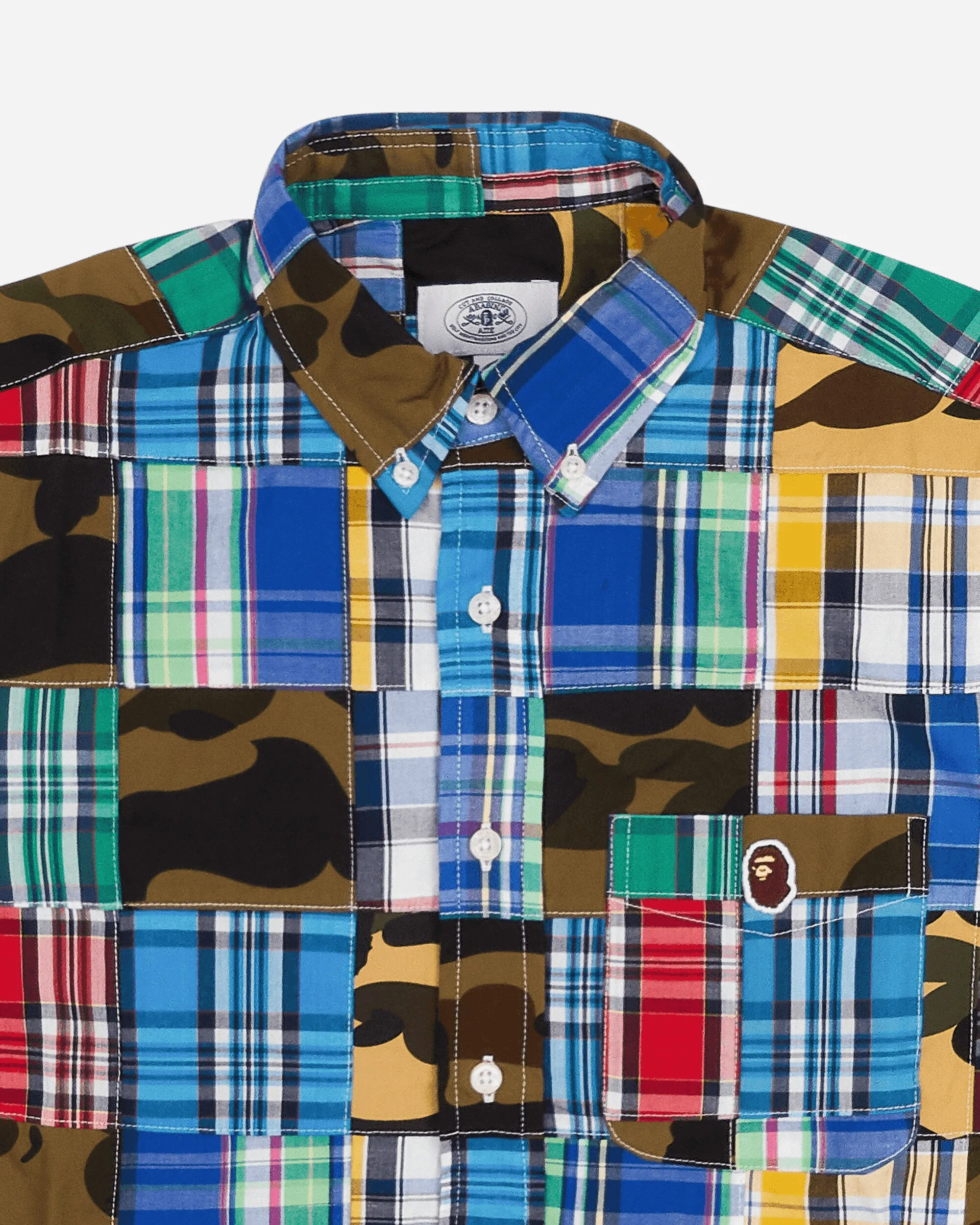Herren Patchwork Hemden Mehrfarbig