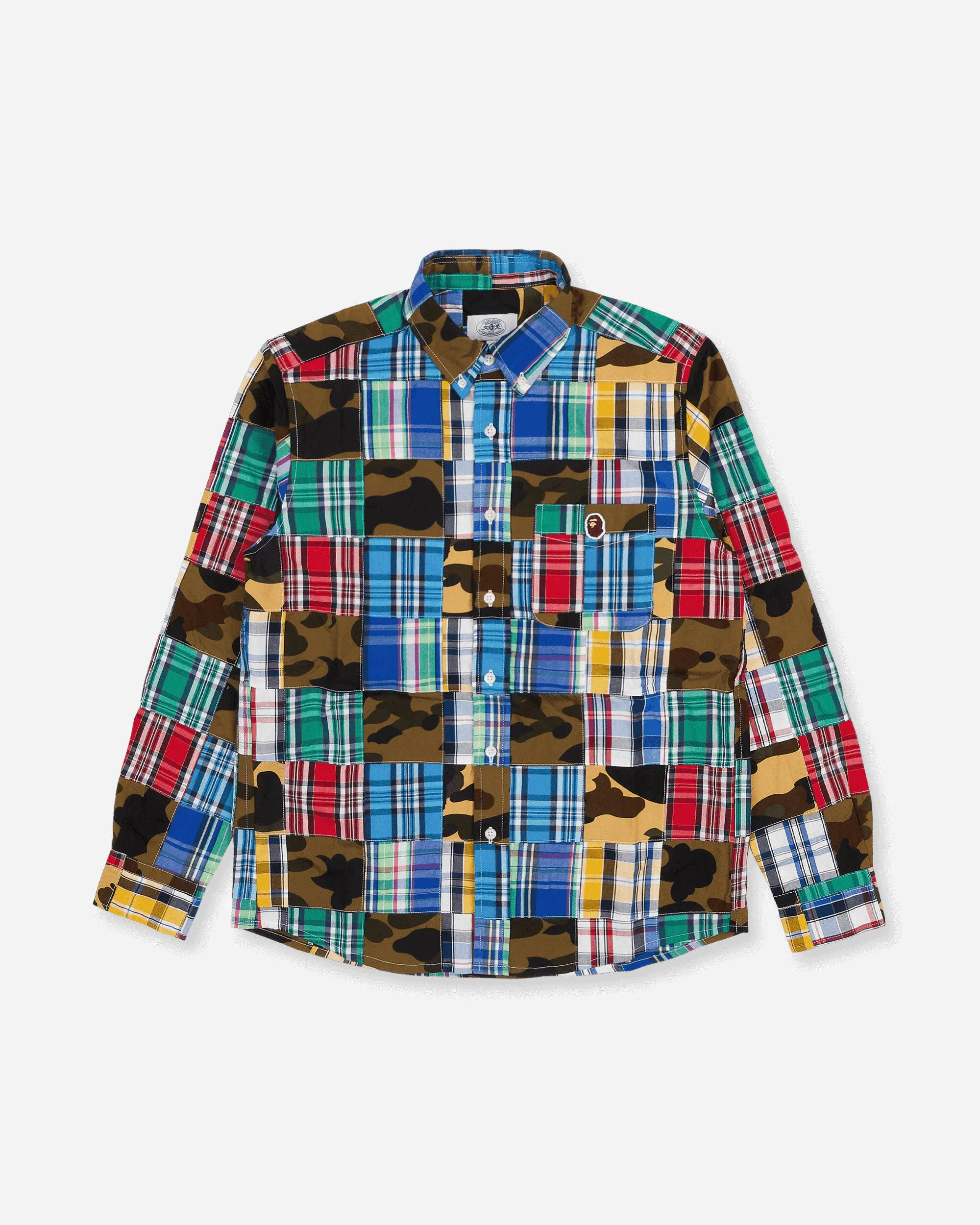 Herren Patchwork Hemden Mehrfarbig