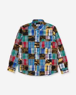 Herren Patchwork Hemden Mehrfarbig