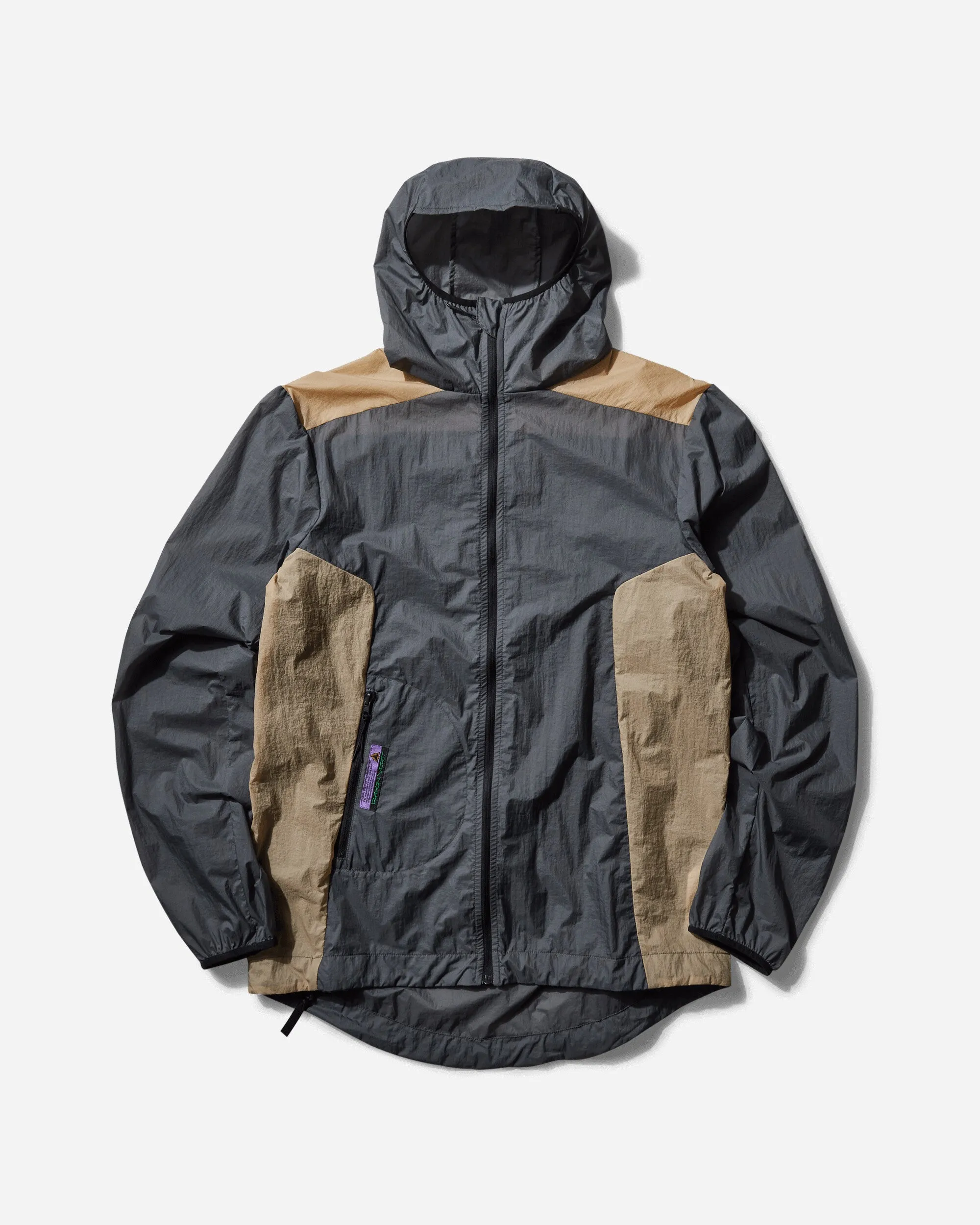 Herren-Winddichte Kapuzenjacke aus recyceltem Material in Höhlengrau