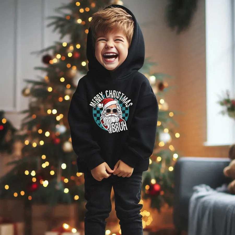 Merry Christmas Bruh Kids Hoodie boys fashion clearance