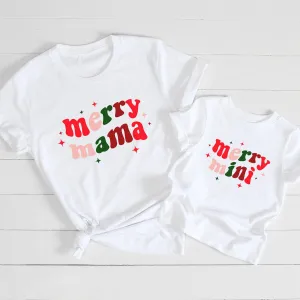 Merry Mama & Merry Mini Matching Christmas T-Shirts baby bump outfits discount