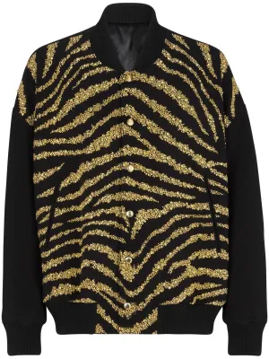 Metallic Zebra-Print Jacket winter jackets clearance