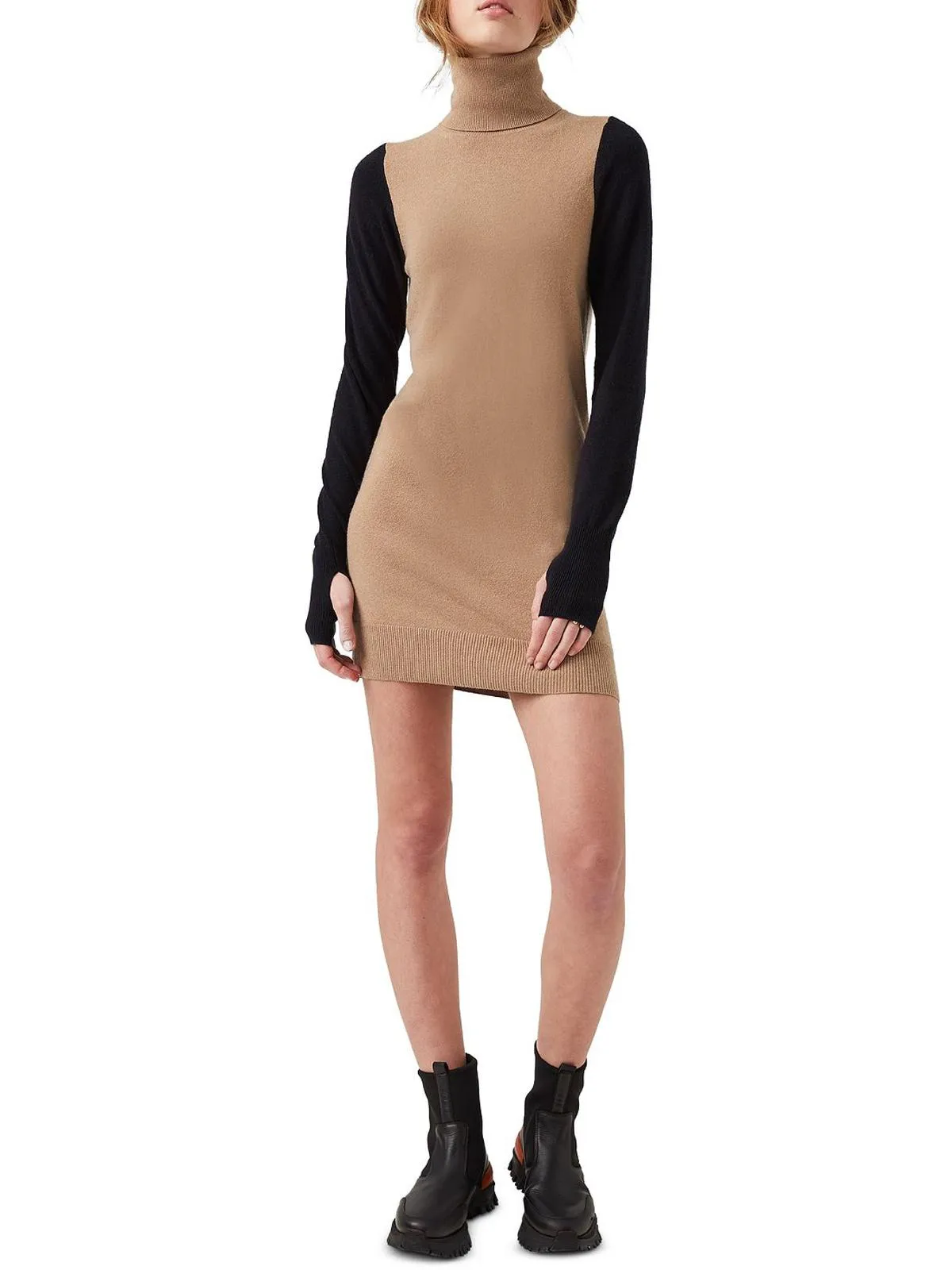 Millia Womens Wool Blend Colorblock Sweaterdress