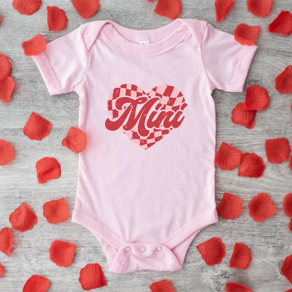 Mini Checkered Heart Baby Vest cheap baby clothes online