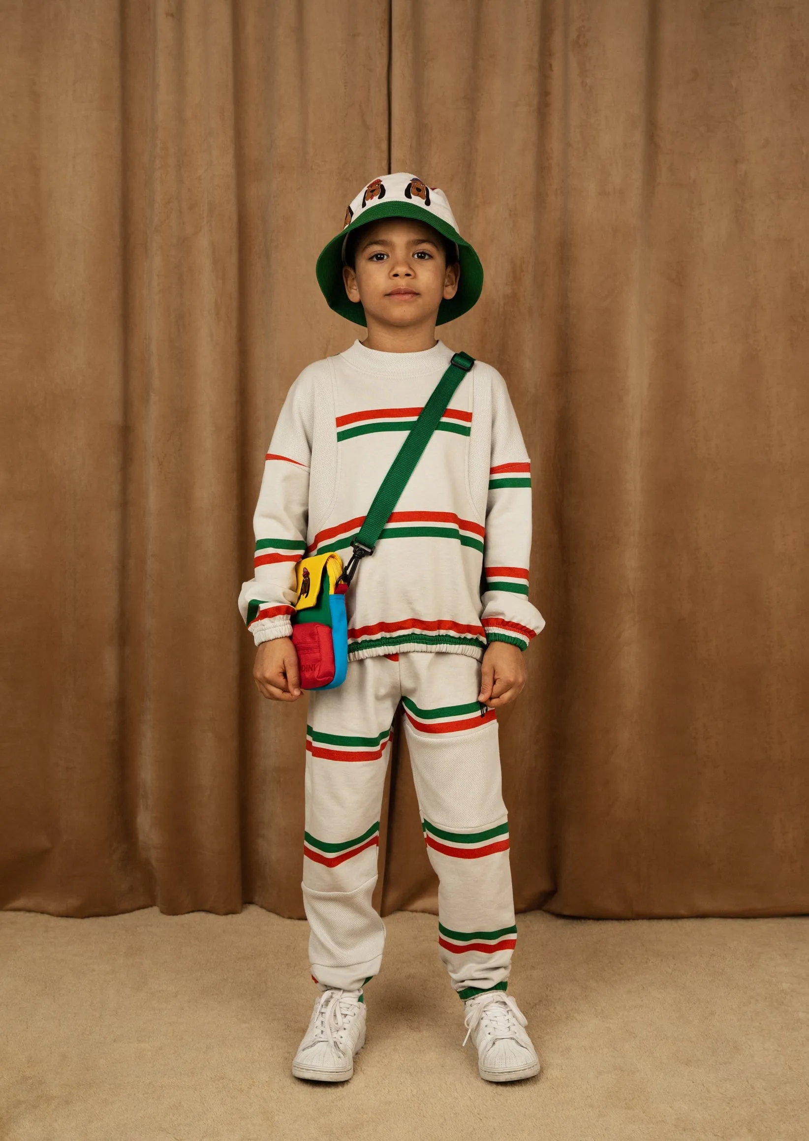 Mini Rodini Kinder Jogger mit Streifen in Grau