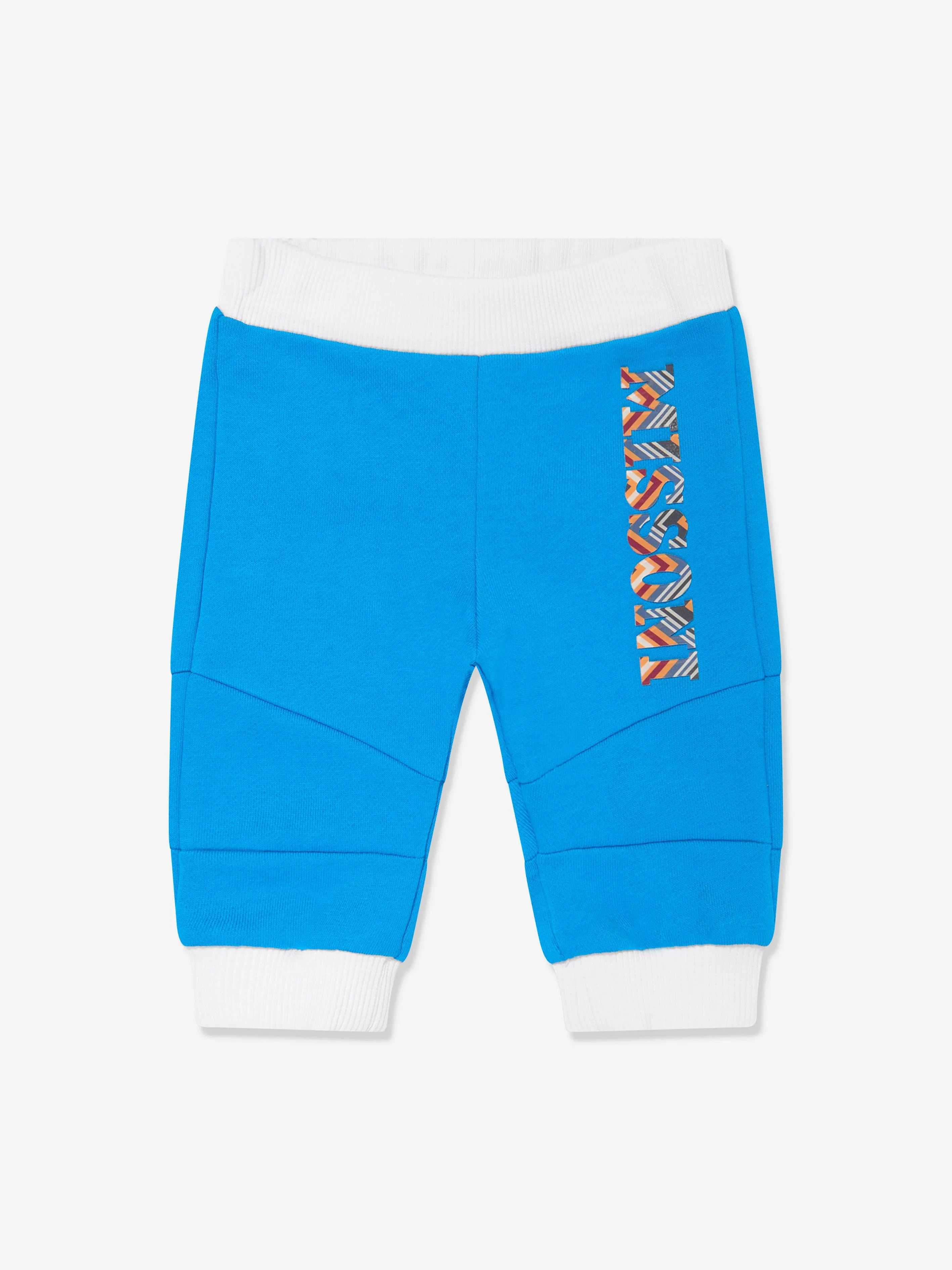 Missoni Baby Jungen Zickzack-Logo Joggerhose in Blau