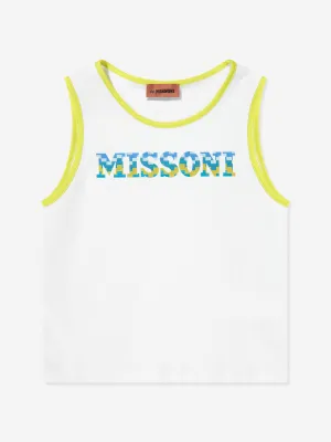 Missoni Boys Logo Ärmelloses Top in Weiß