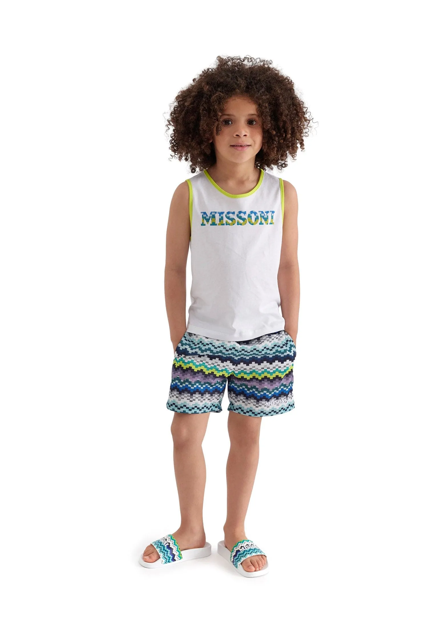 Missoni Boys Logo Ärmelloses Top in Weiß