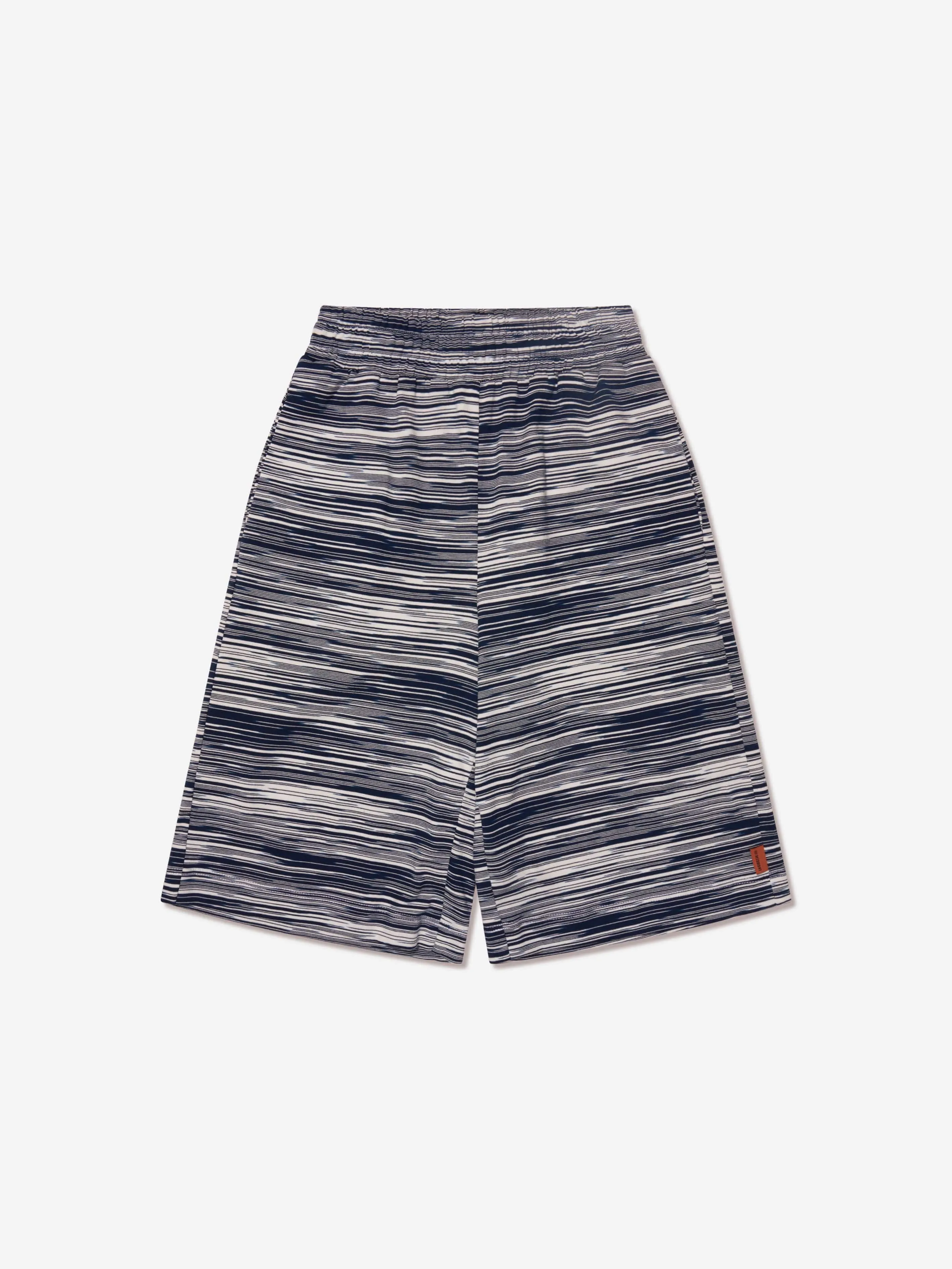 Missoni Jungen Gestreifte Jersey Shorts in Blau