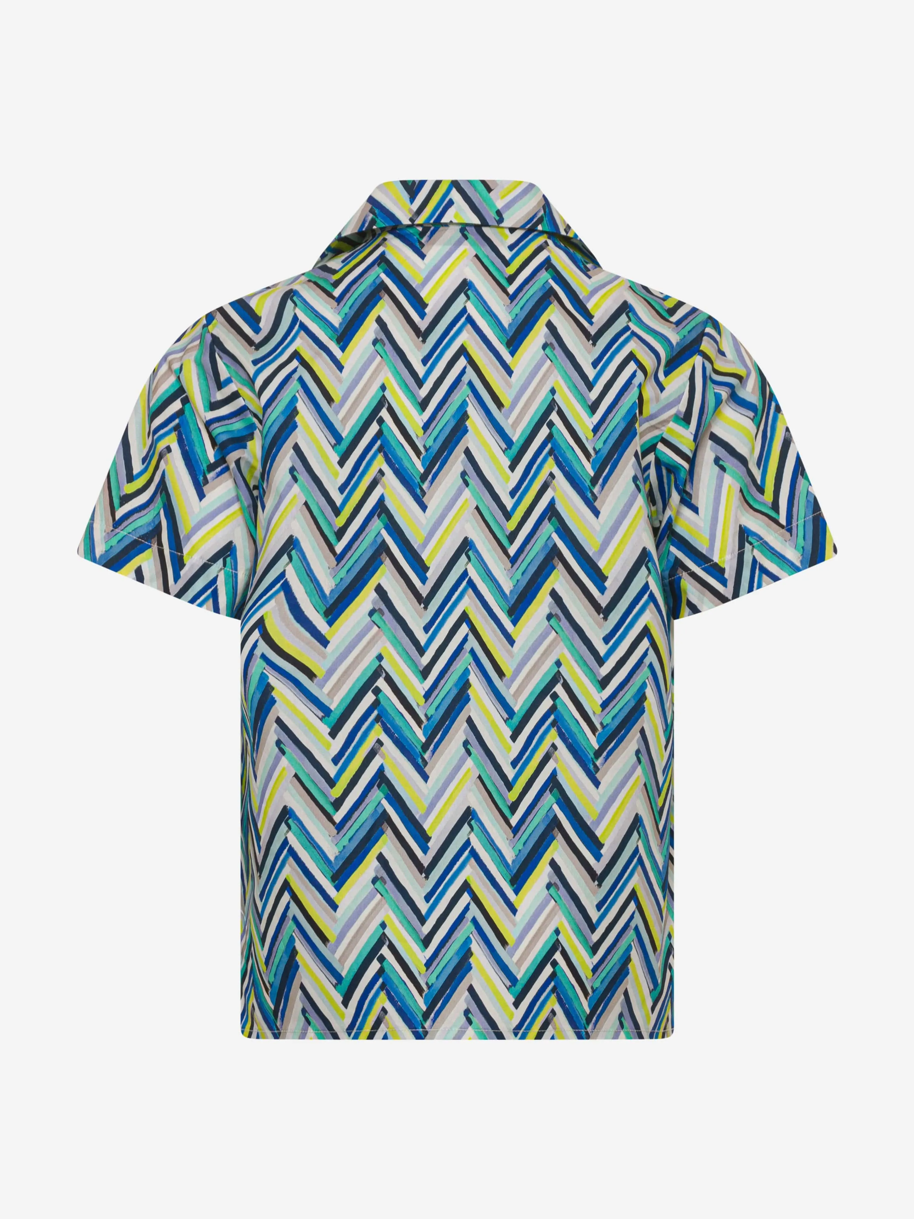 Missoni Boys Zickzack Strandhemd in Blau