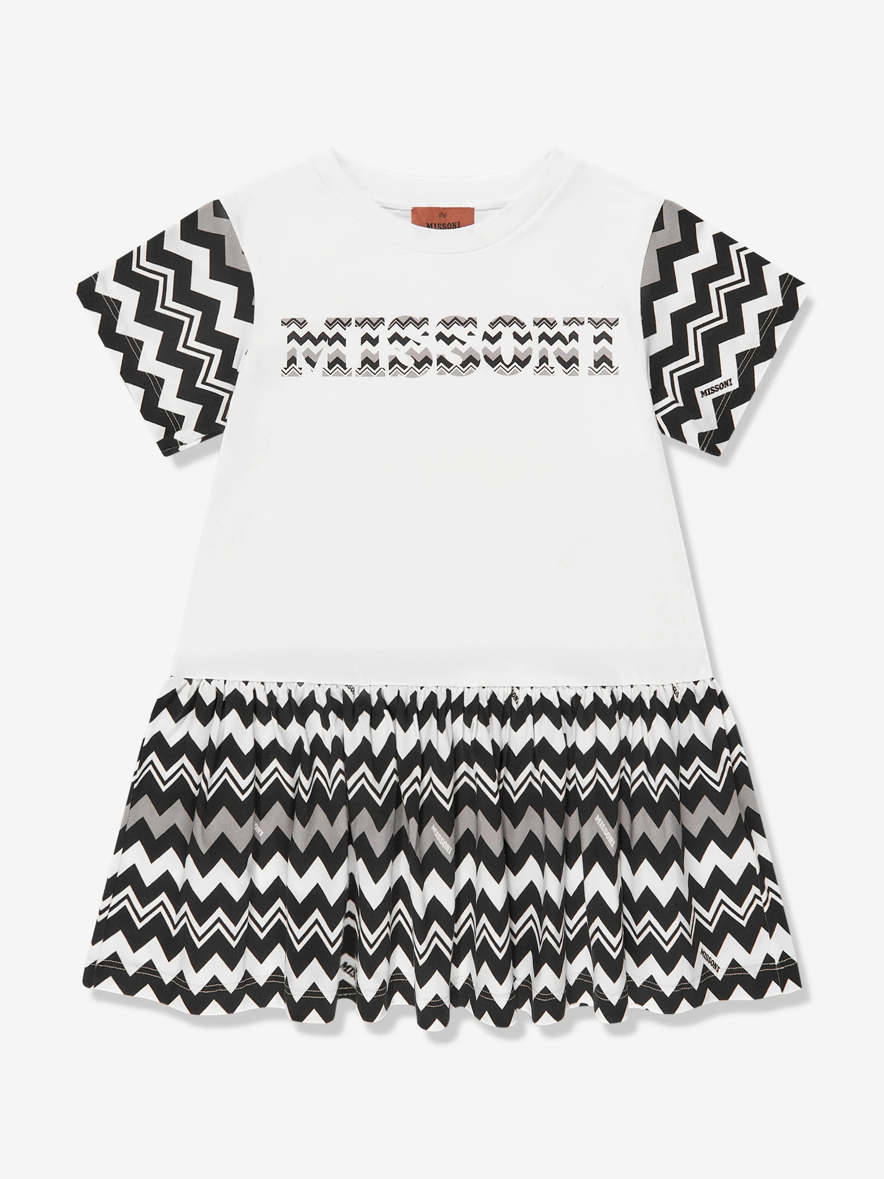 Missoni Girls Zickzack-Kleid in Weiß