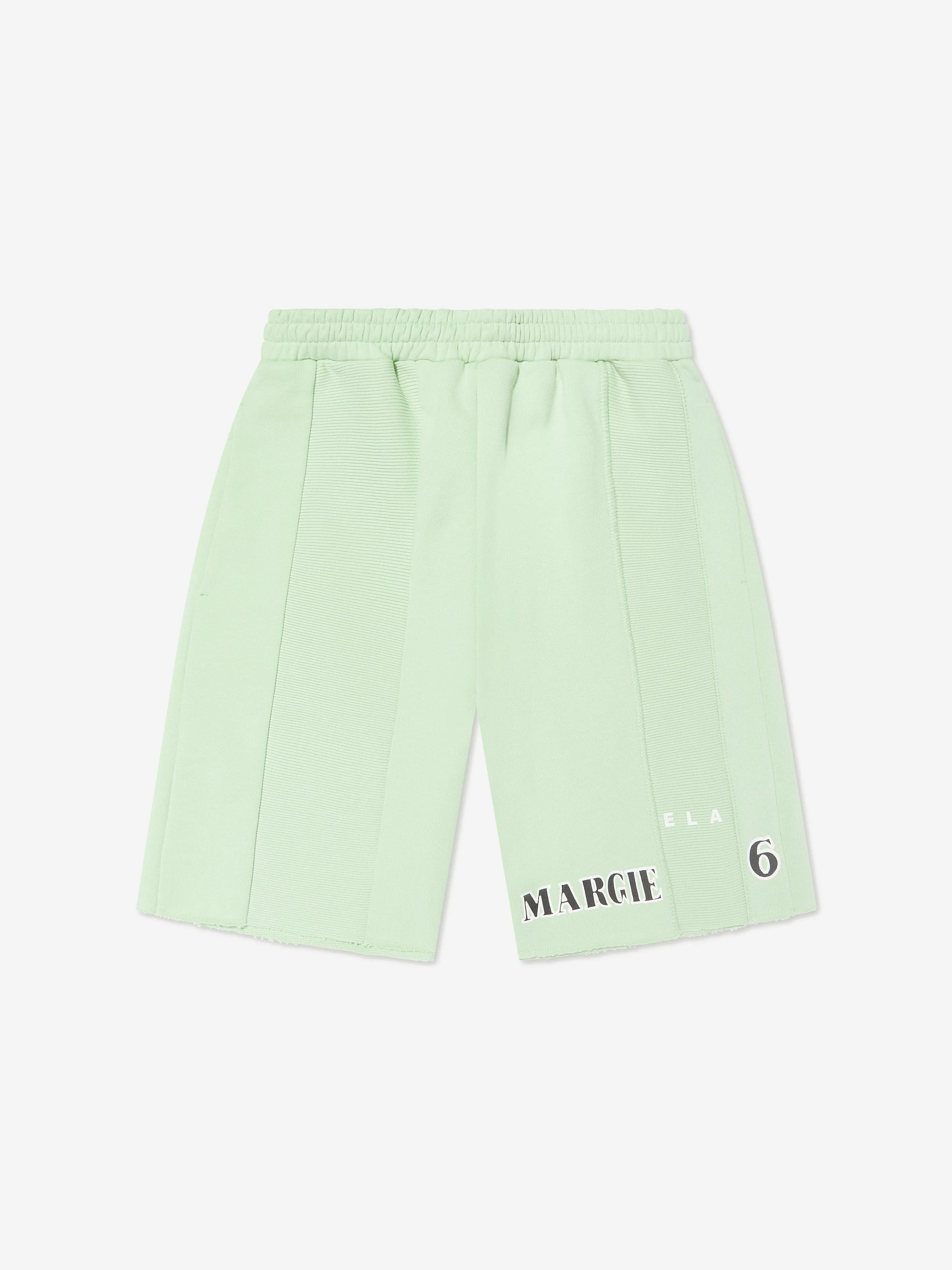 MM6 Maison Margiela Kids Logo Shorts in Grün