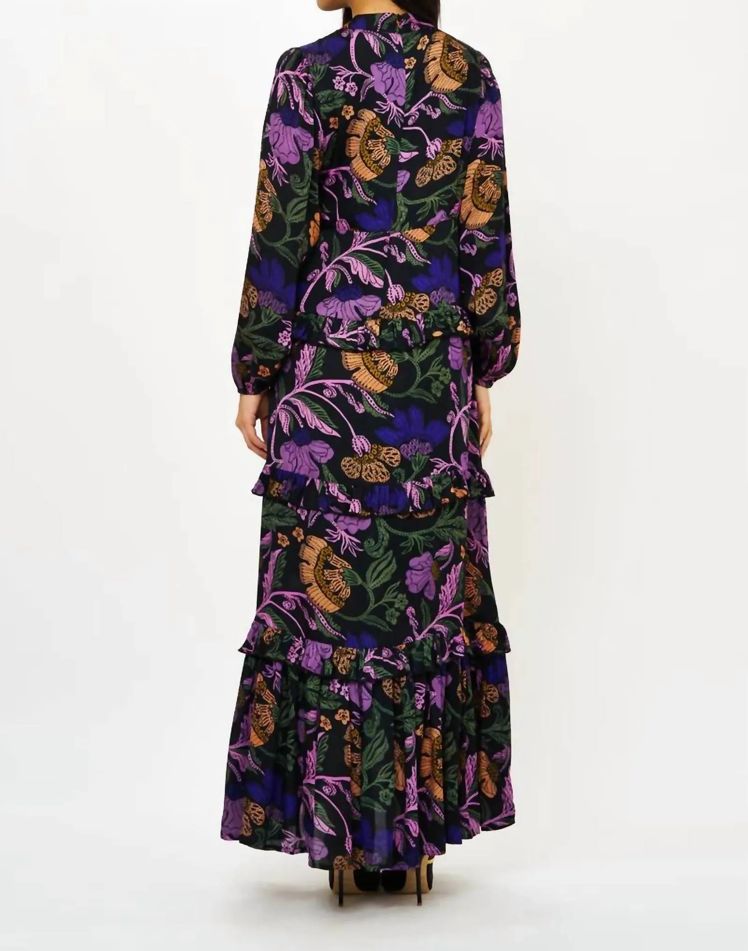 Mock Neck Maxi Dress In Turin Peri