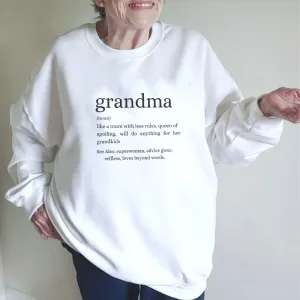 Modern GRANDMA Definition Sweatshirt Grandparent Clothing - grandma outfits sale