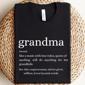 Modern GRANDMA Definition T-Shirt Grandparent Clothing - grandma outfits sale
