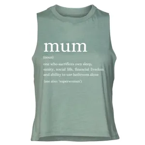Modern Mum Definition Cropped Racerback Tank mum blouses clearance