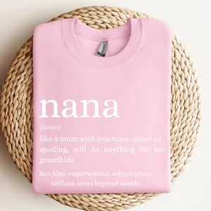 Modern NANA Definition Sweatshirt Grandparent Clothing - grandma outfits sale