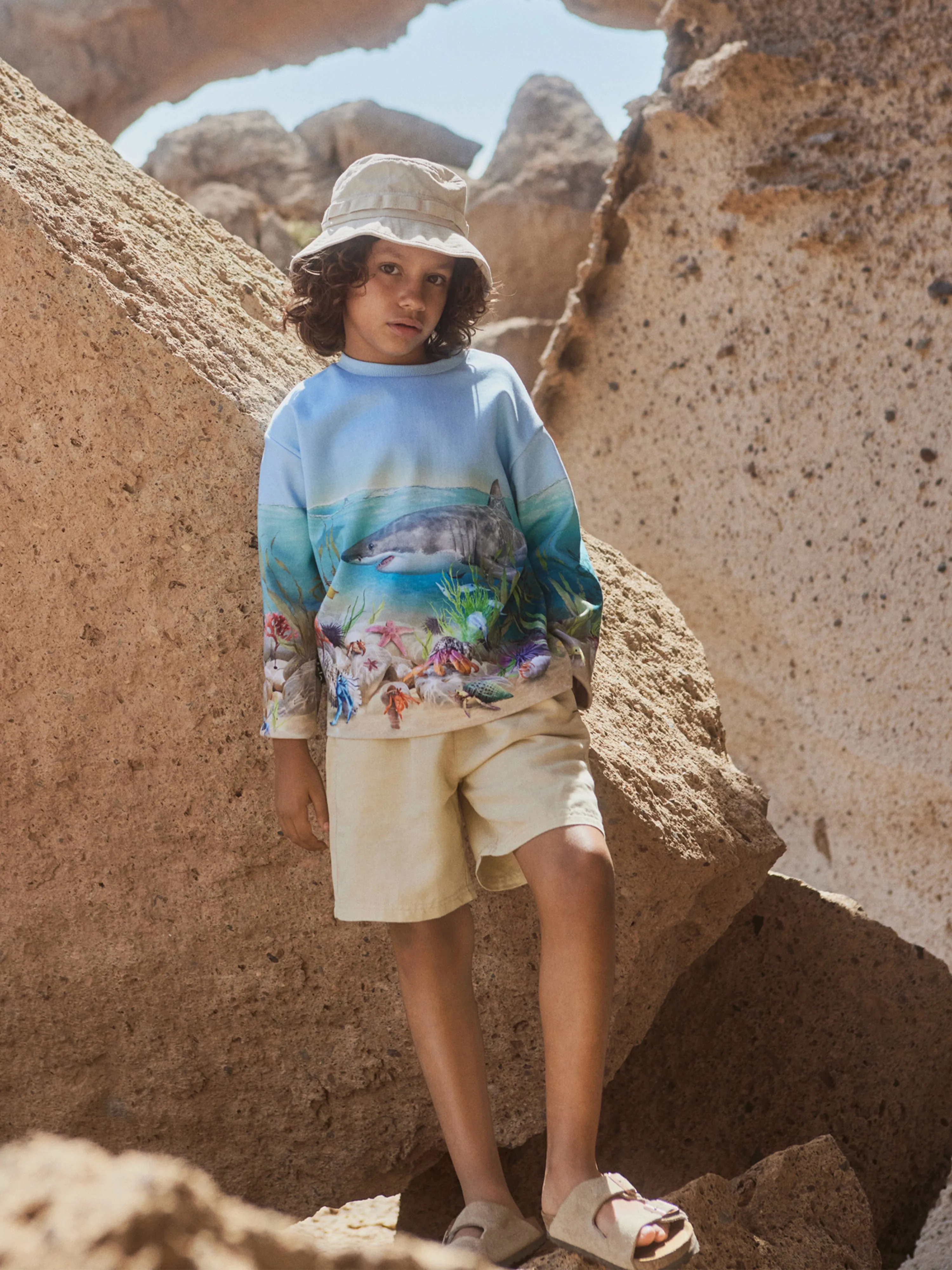 Molo Boys Gewebte Shorts in Beige