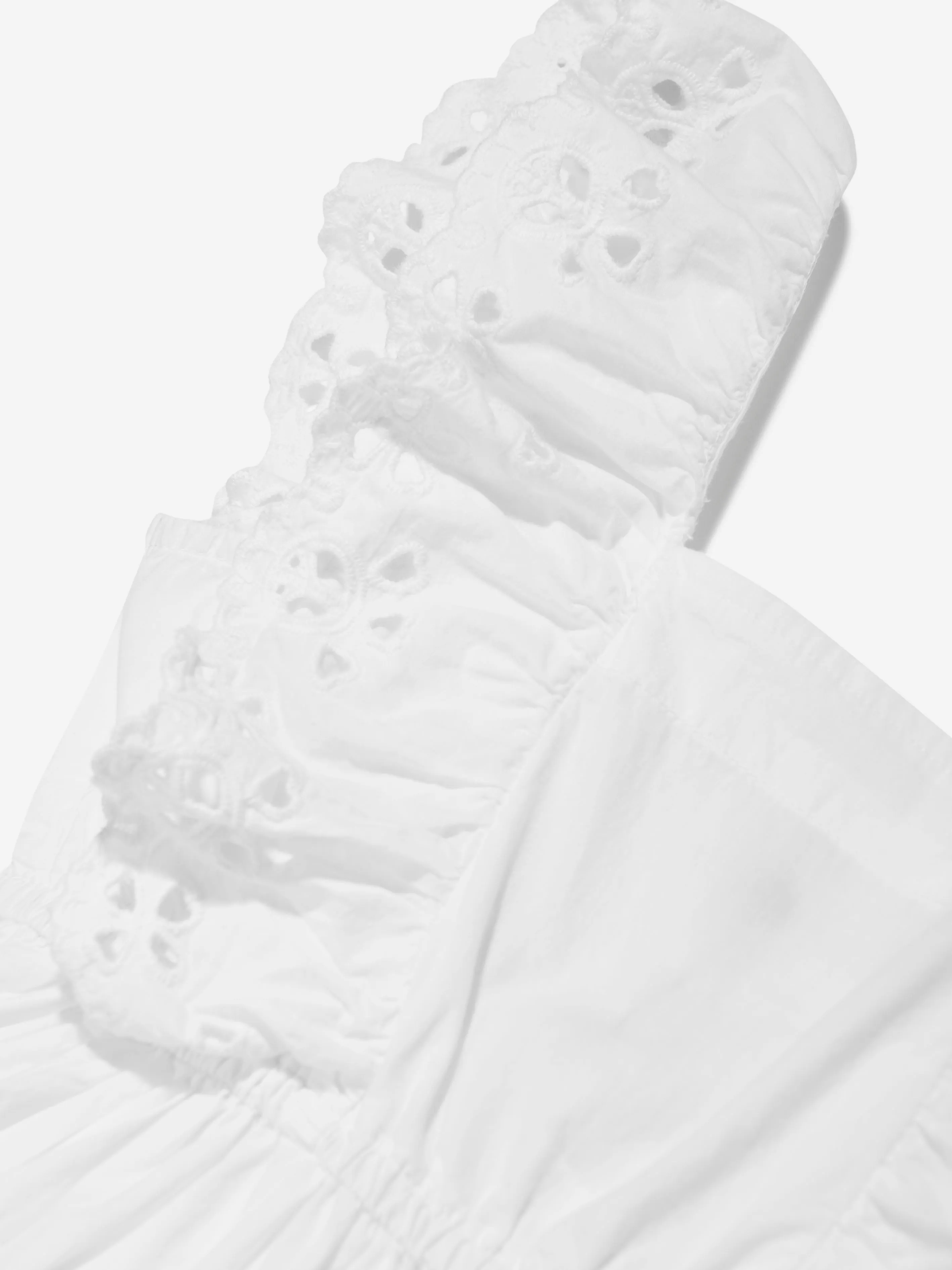 Molo Mädchen Rüschen Schulter Pinafore Kleid in Weiß