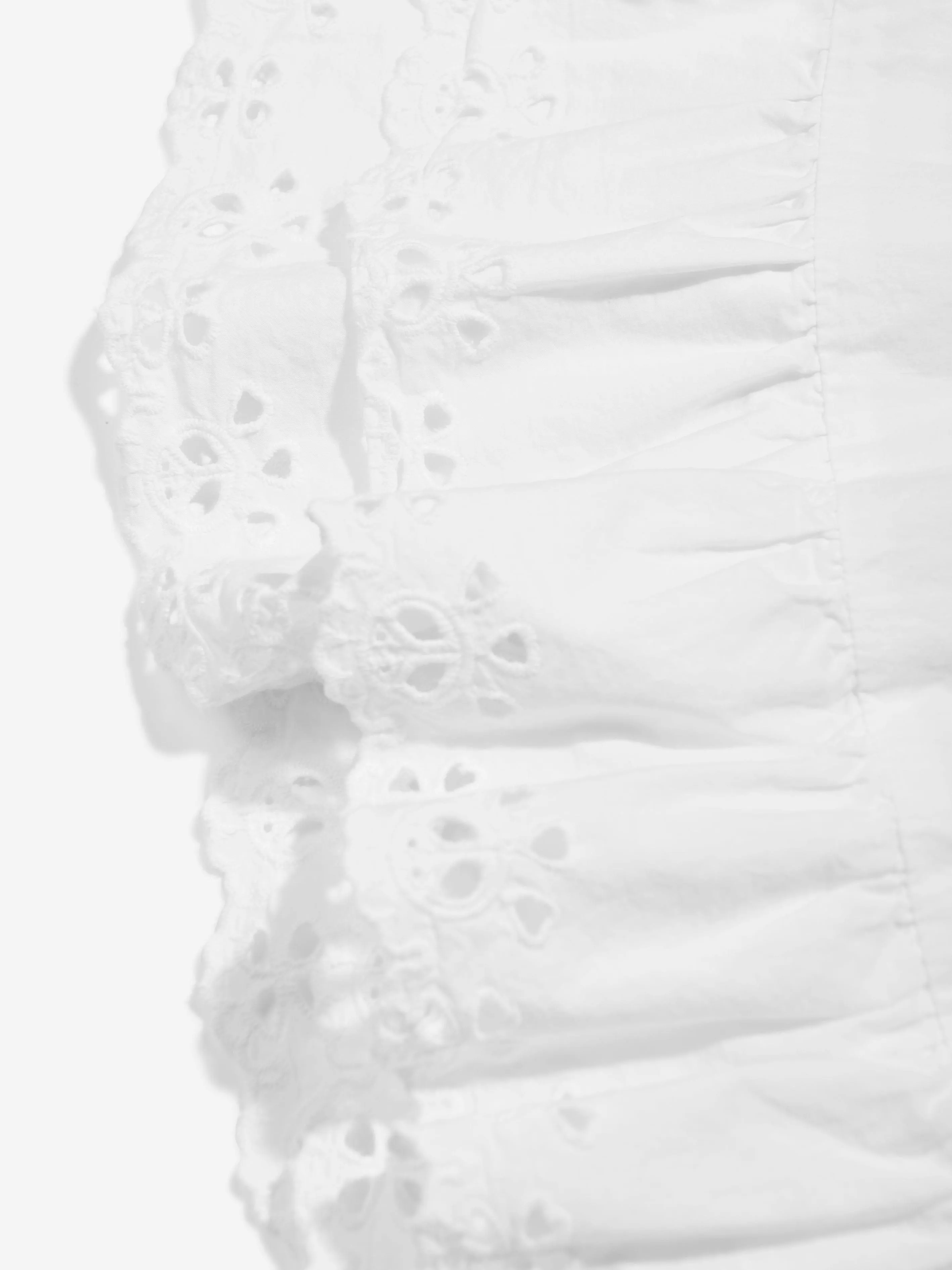Molo Mädchen Rüschen Schulter Pinafore Kleid in Weiß