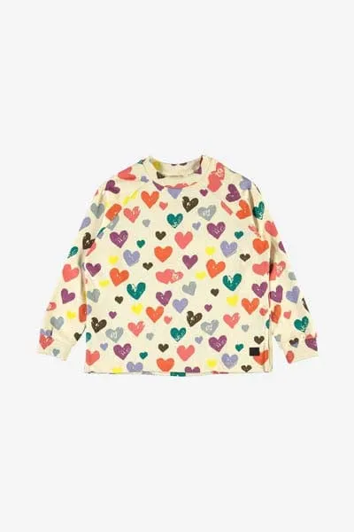 Molo Mädchenpullover - Baumwoll-Mary-Herz-Print-Pullover