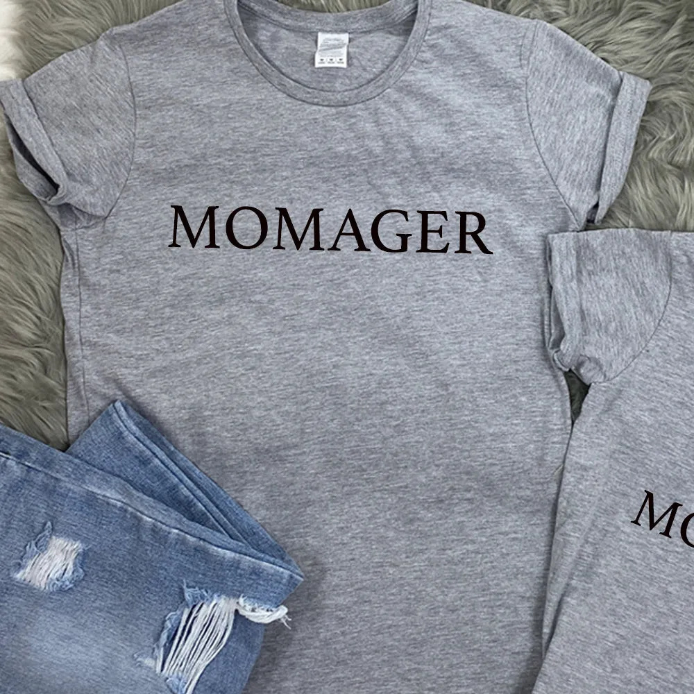 Momager & Talk To Manager Heather Grey Matching Tees (MRK X)