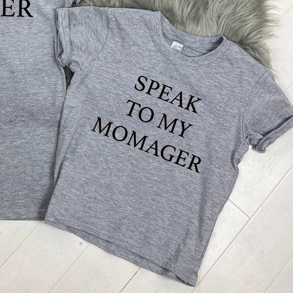 Momager & Talk To Manager Heather Grey Matching Tees (MRK X)