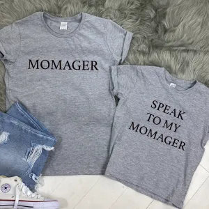 Momager & Talk To Manager Heather Grey Matching Tees (MRK X) discount mum dresses