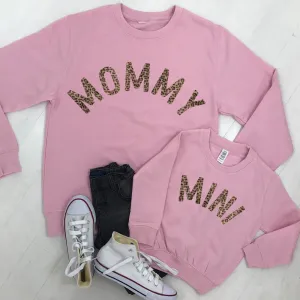 Mommy & Mini Mum & Kid Matching Leopard Sweatshirts (MRK X) maternity wear outlet