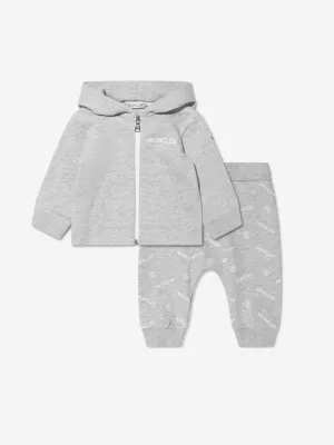 Moncler Enfant Baby Logo Trainingsanzug in Grau