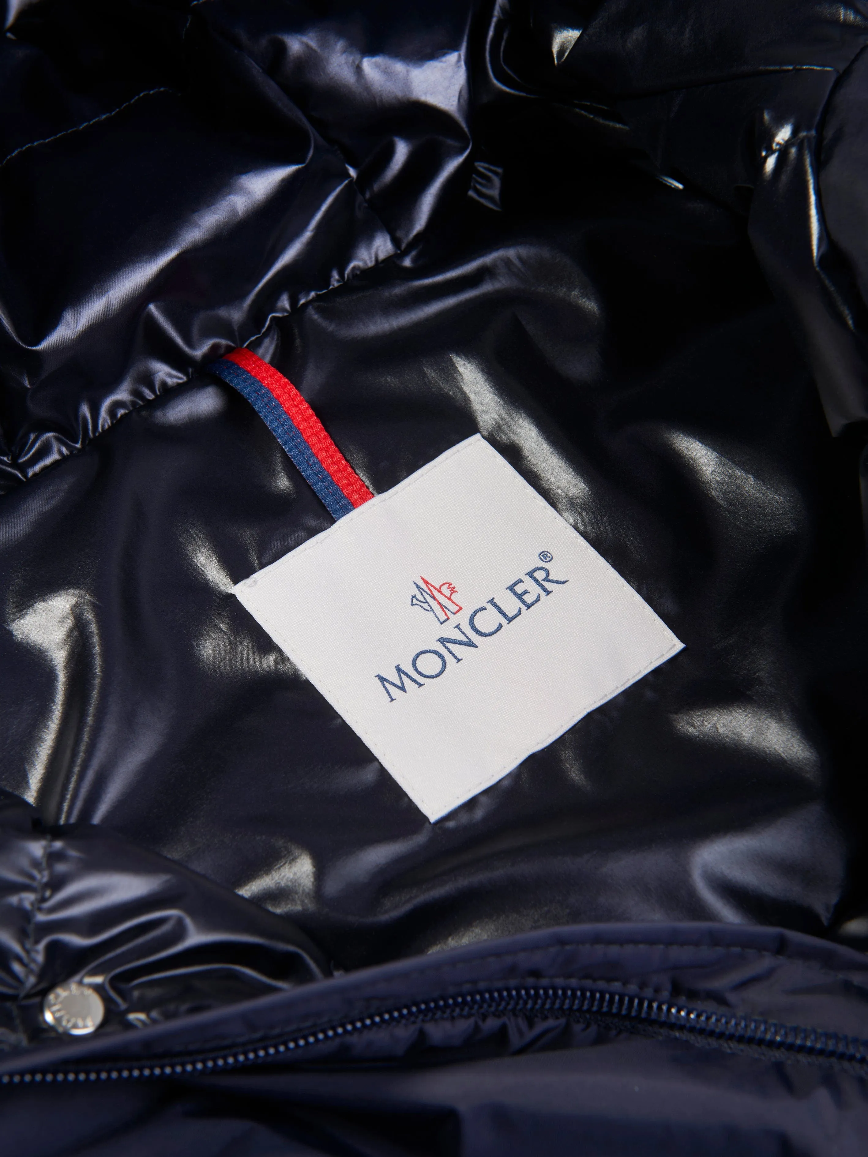Moncler Enfant Jungen Daunen Iruwa Long Parka Mantel in Marine