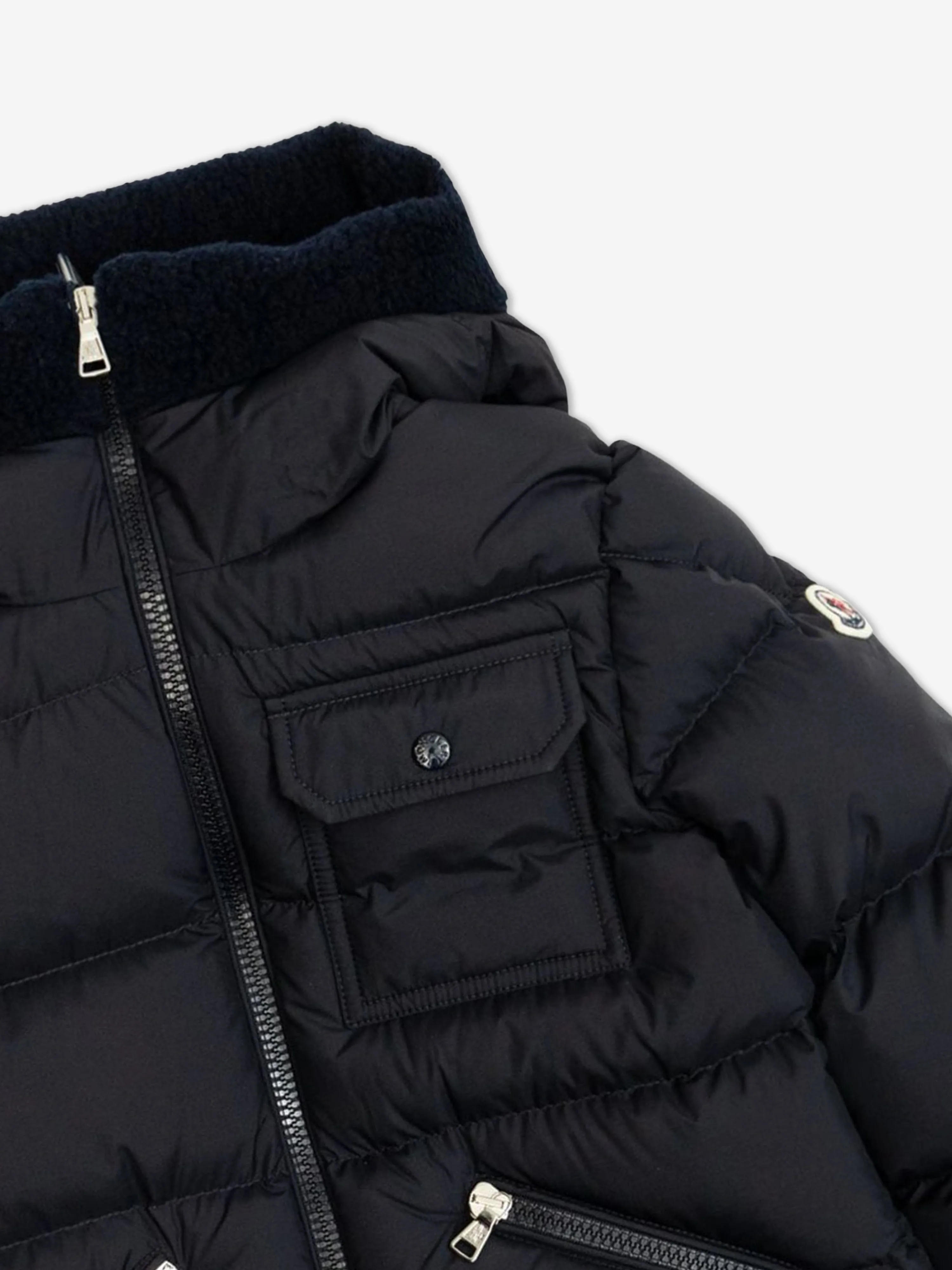 Moncler Enfant Jungen Daunengefütterte Abner Jacke in Marineblau