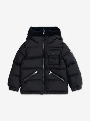 Moncler Enfant Jungen Daunengefütterte Abner Jacke in Marineblau