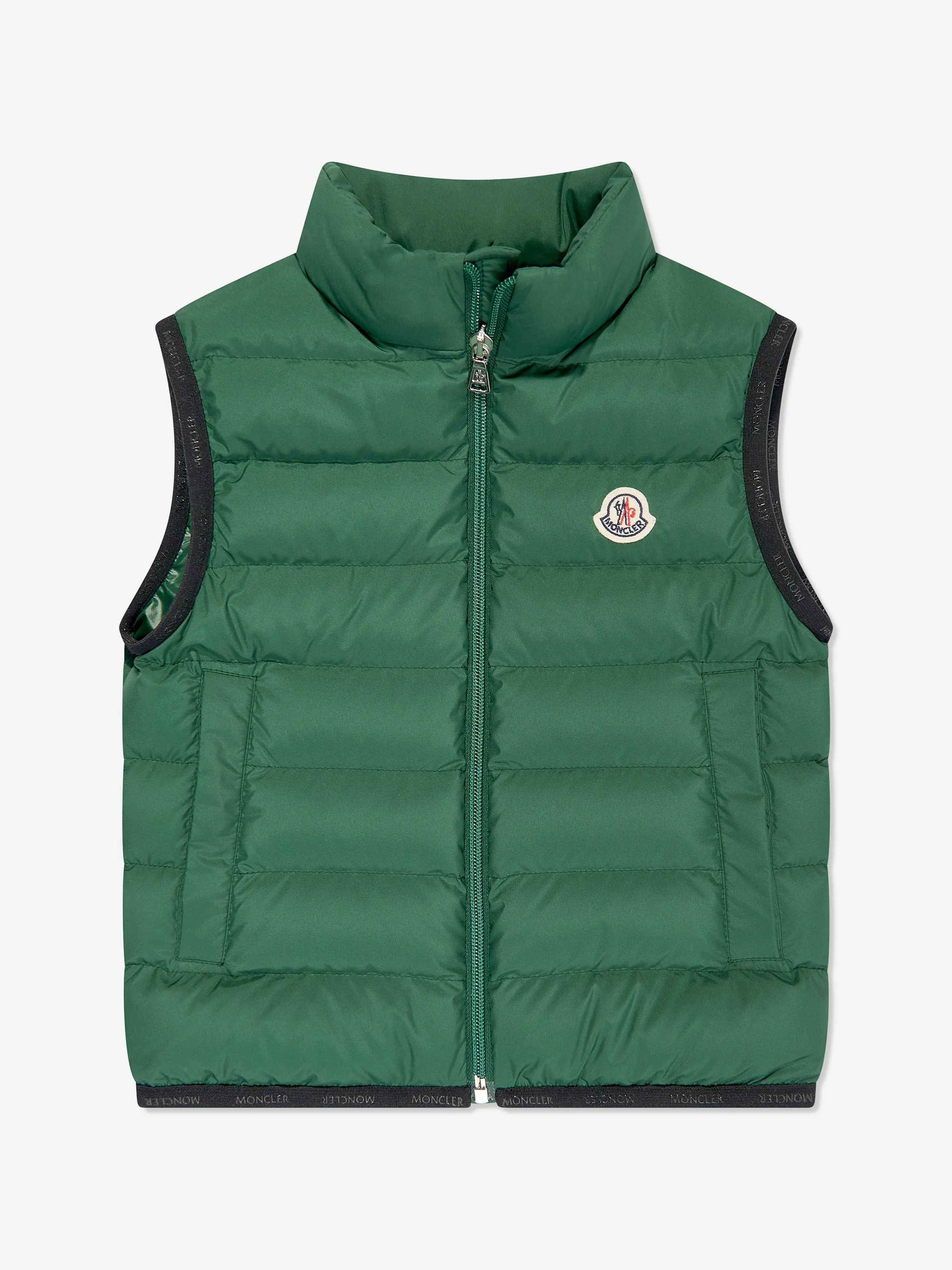 Moncler Enfant Jungen Daunengefütterte Contrin Weste in Grün