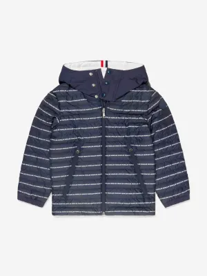 Moncler Enfant Jungen Daunengefütterte Jacke mit Logo-Print