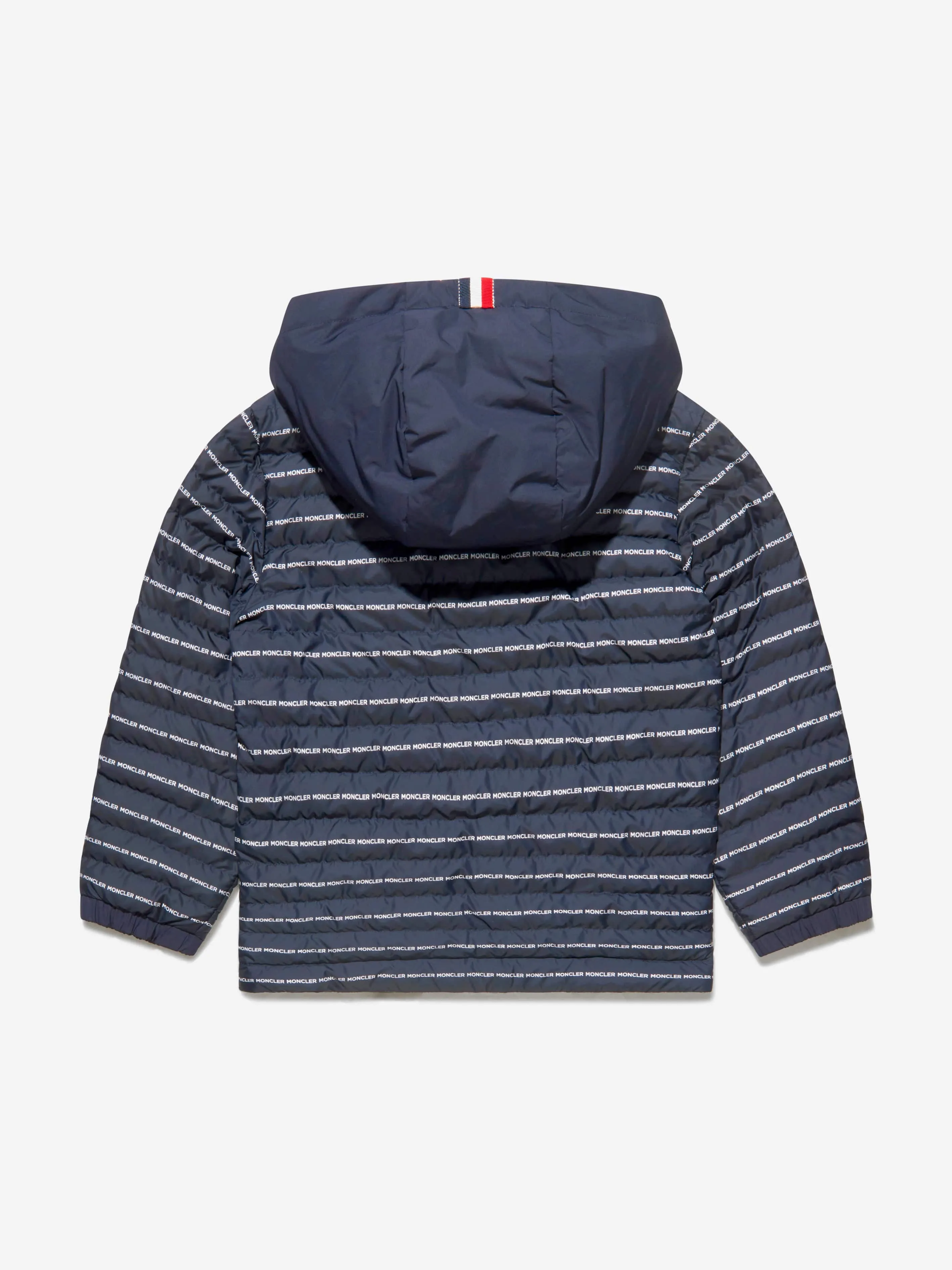Moncler Enfant Jungen Daunengefütterte Jacke mit Logo-Print